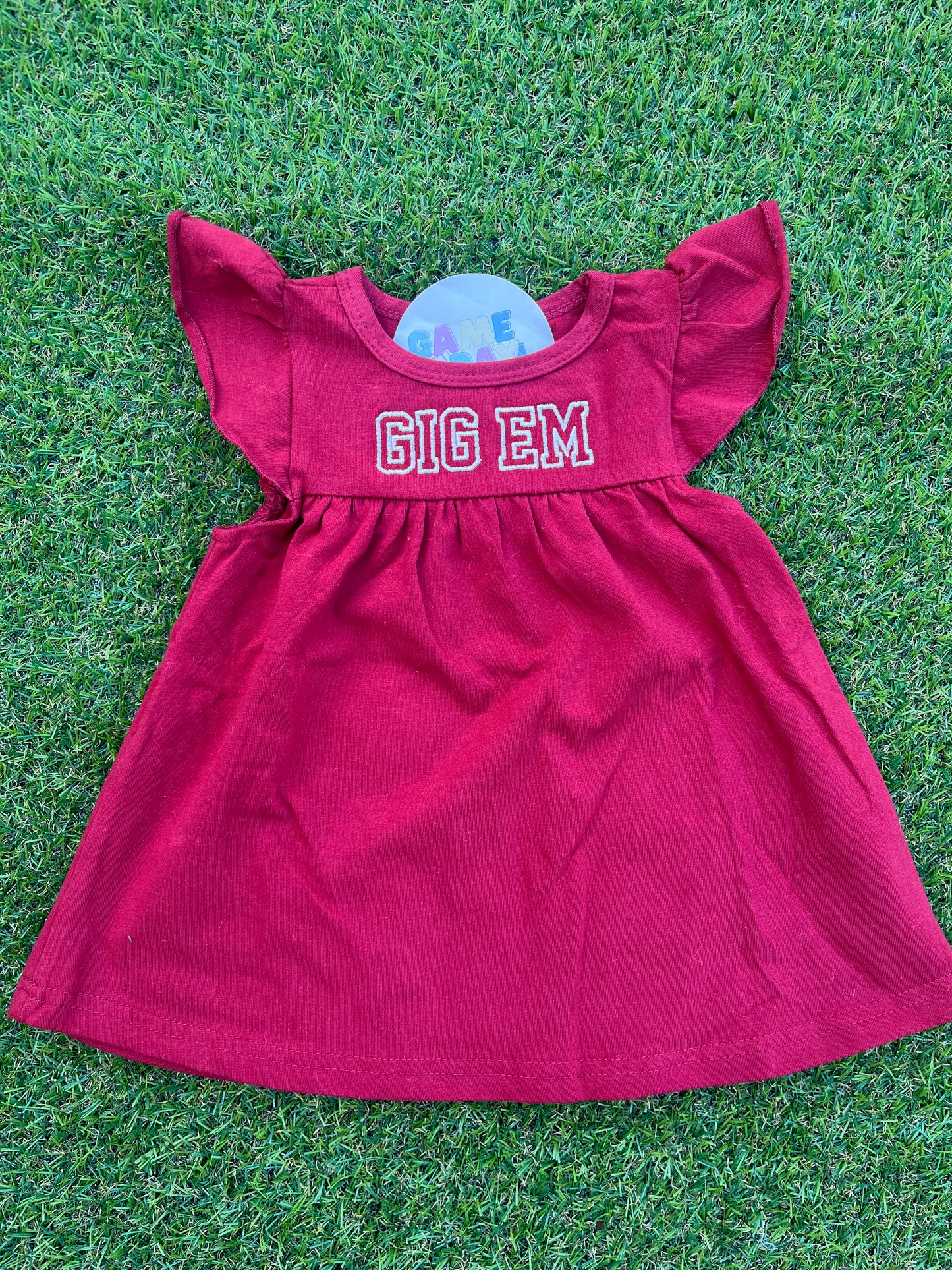 Flutter Sleeve Gig Em Dress