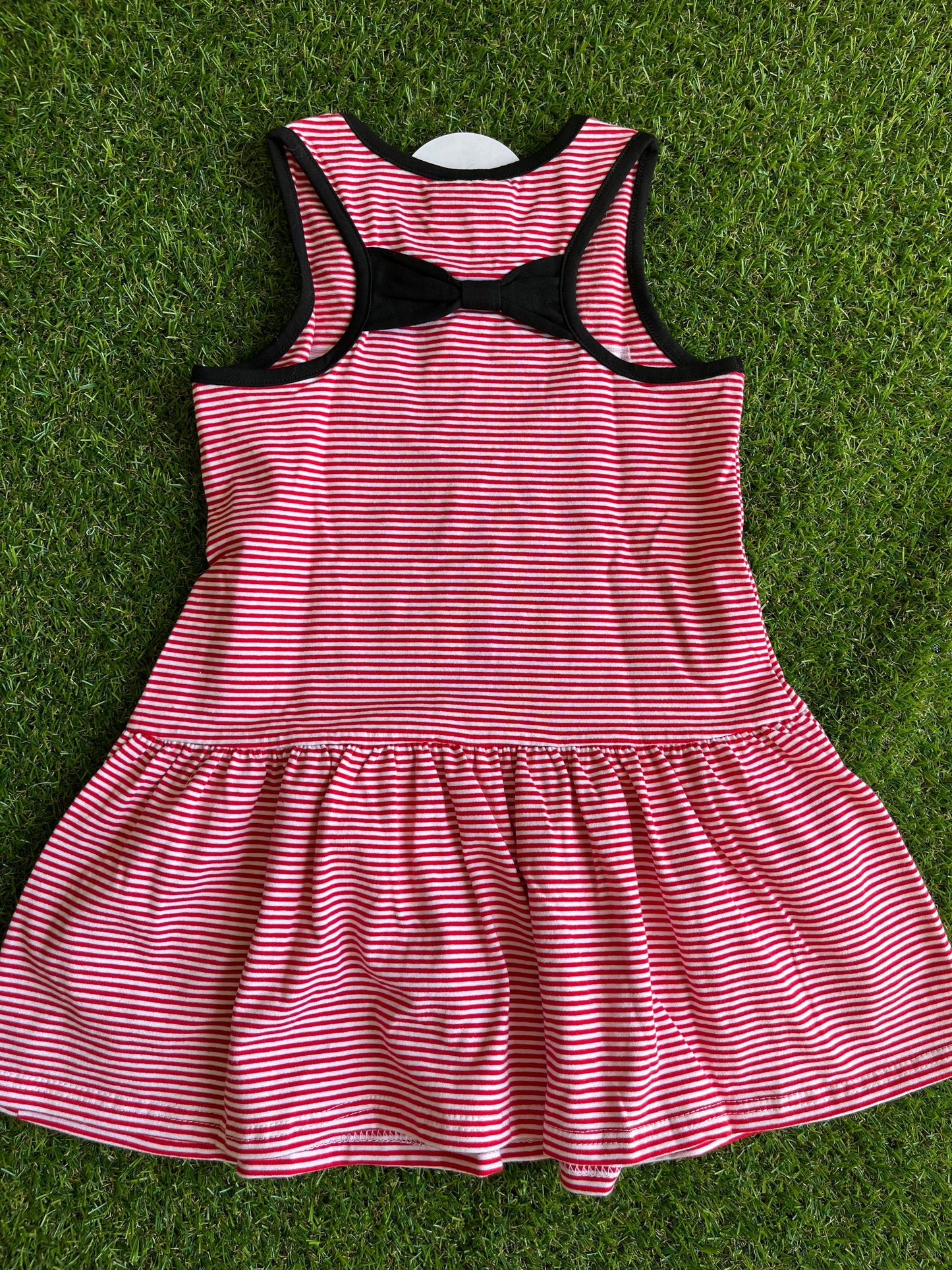 Sleeveless Bow Back Dress- Red with Wreck Em