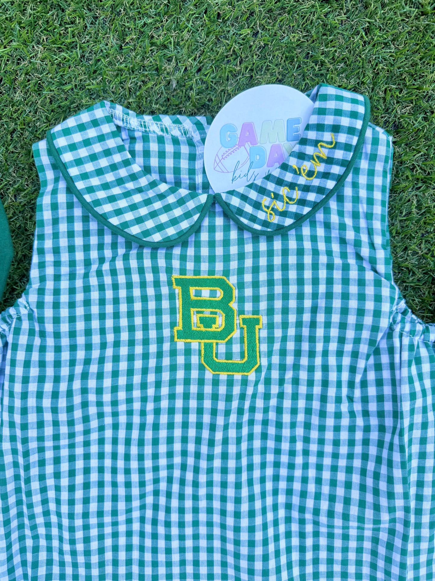 Gingham Sic Em sleeveless dress
