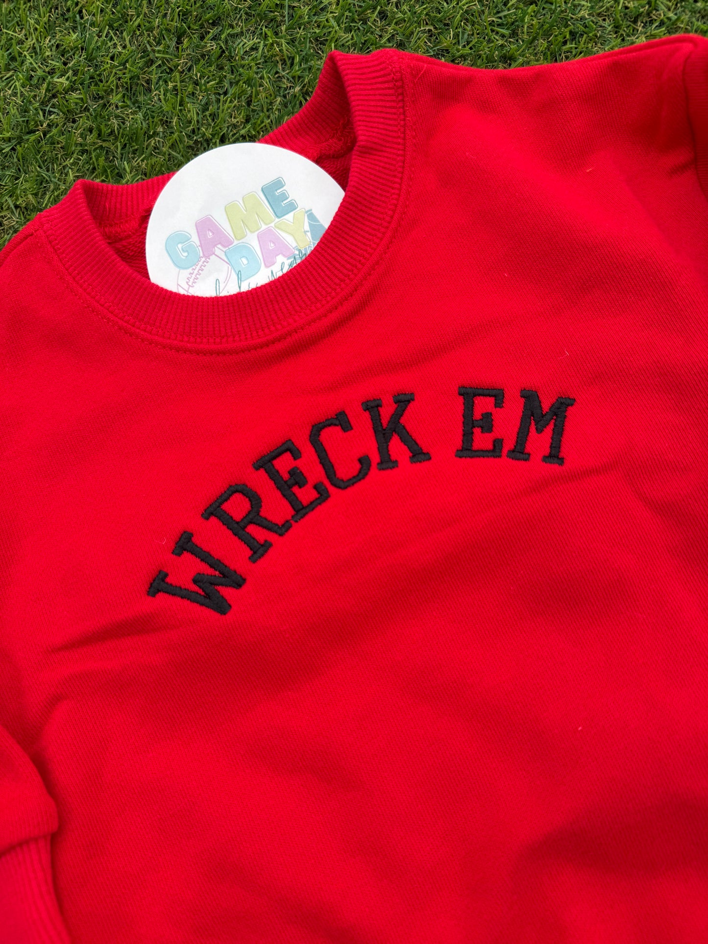 Sweatshirt Romper Red- Wreck Em