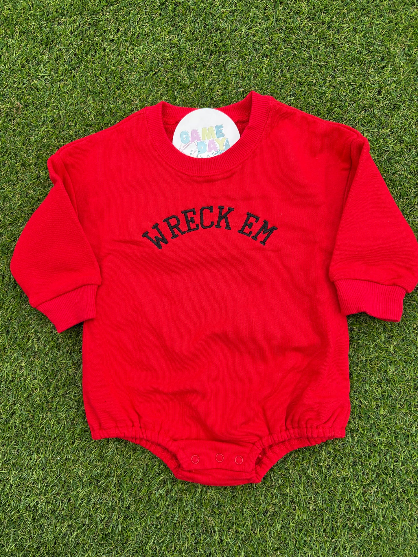 Sweatshirt Romper Red- Wreck Em
