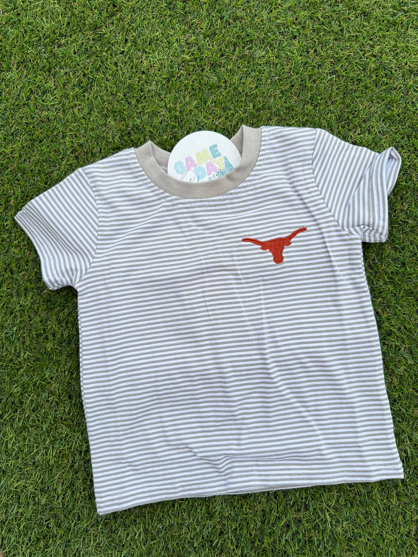 Boys Shirt- Longhorn Gray Stripe