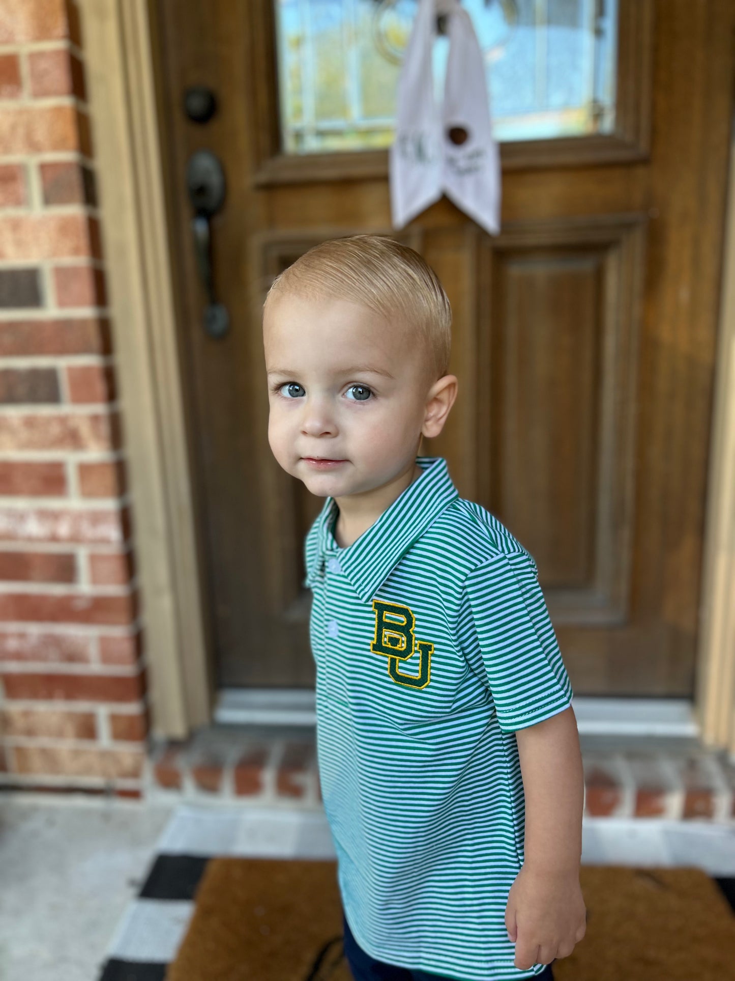 Polo Bears Green Striped Short Sleeve