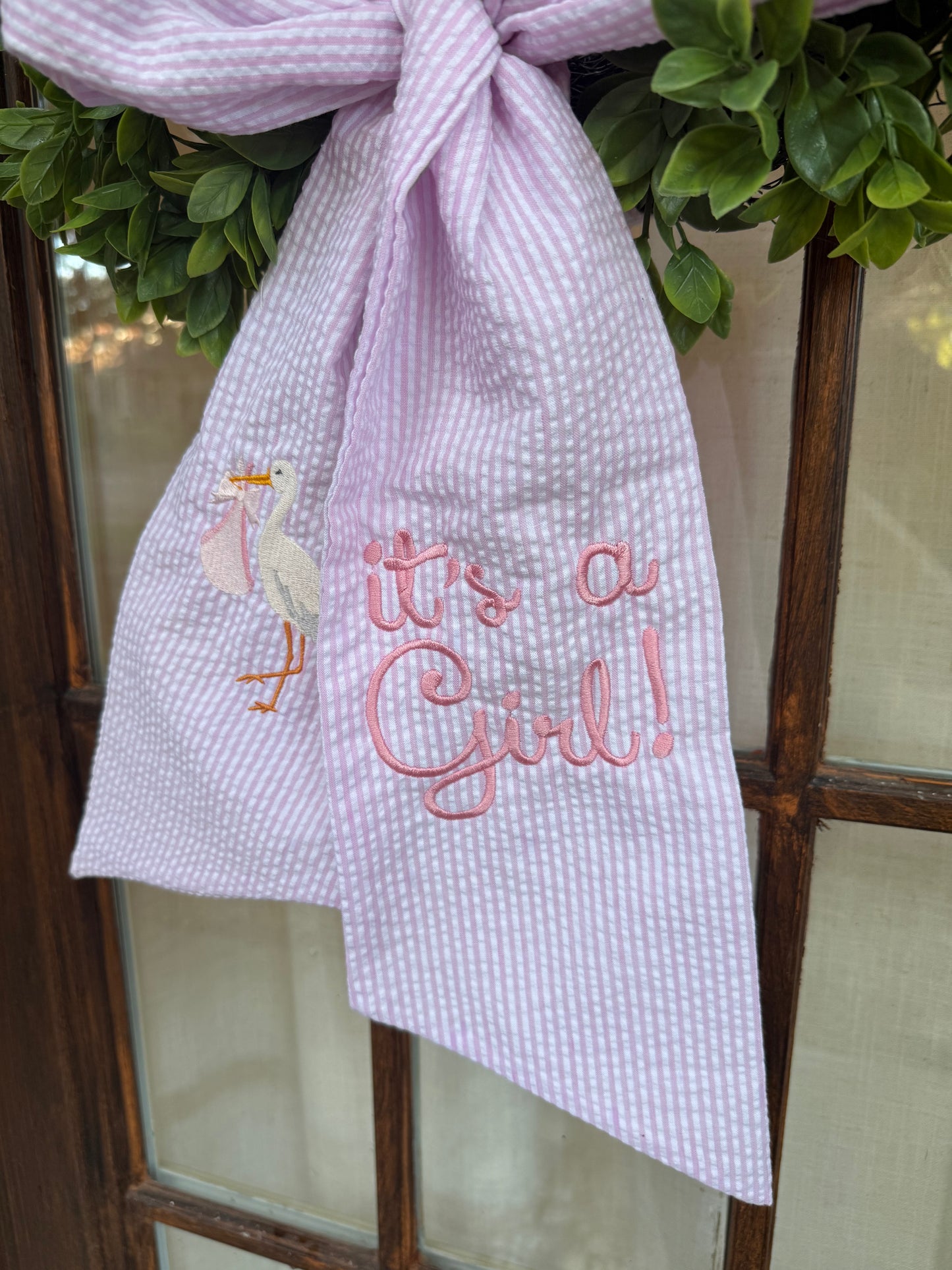 Wreath bow- It's a girl