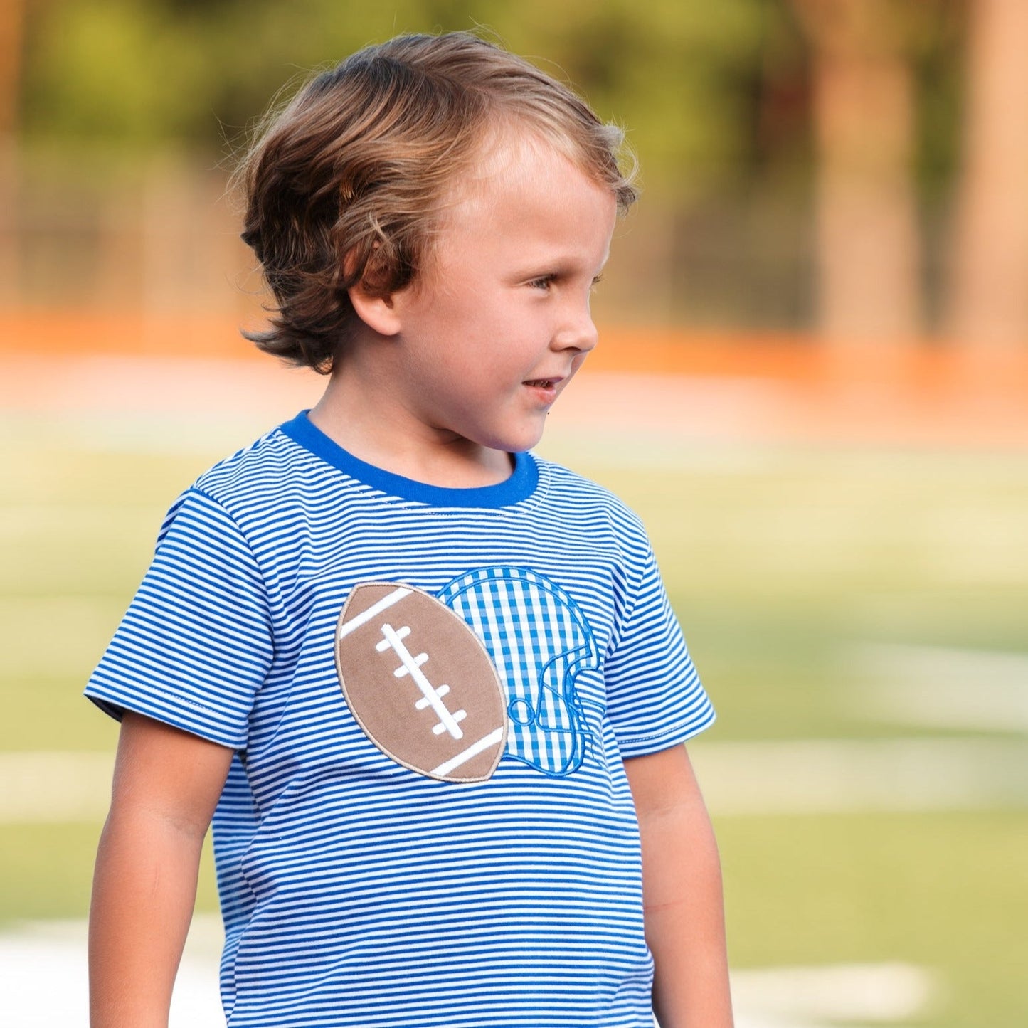 Football Applique Royal Blue Shirt