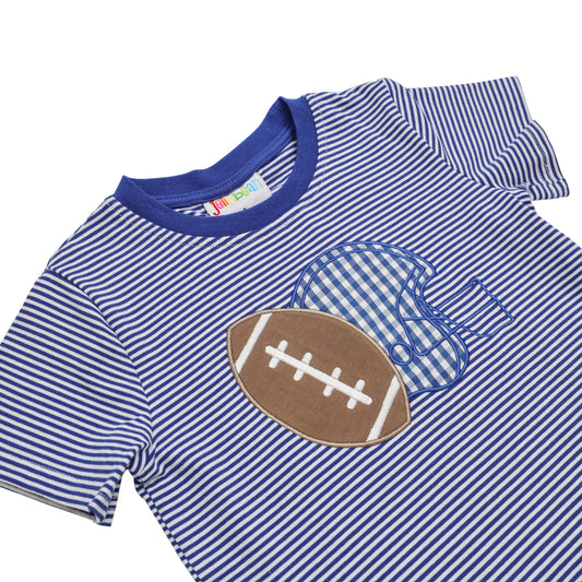 Football Applique Royal Blue Shirt