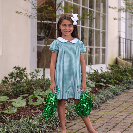 Applique Girls Dress - Green