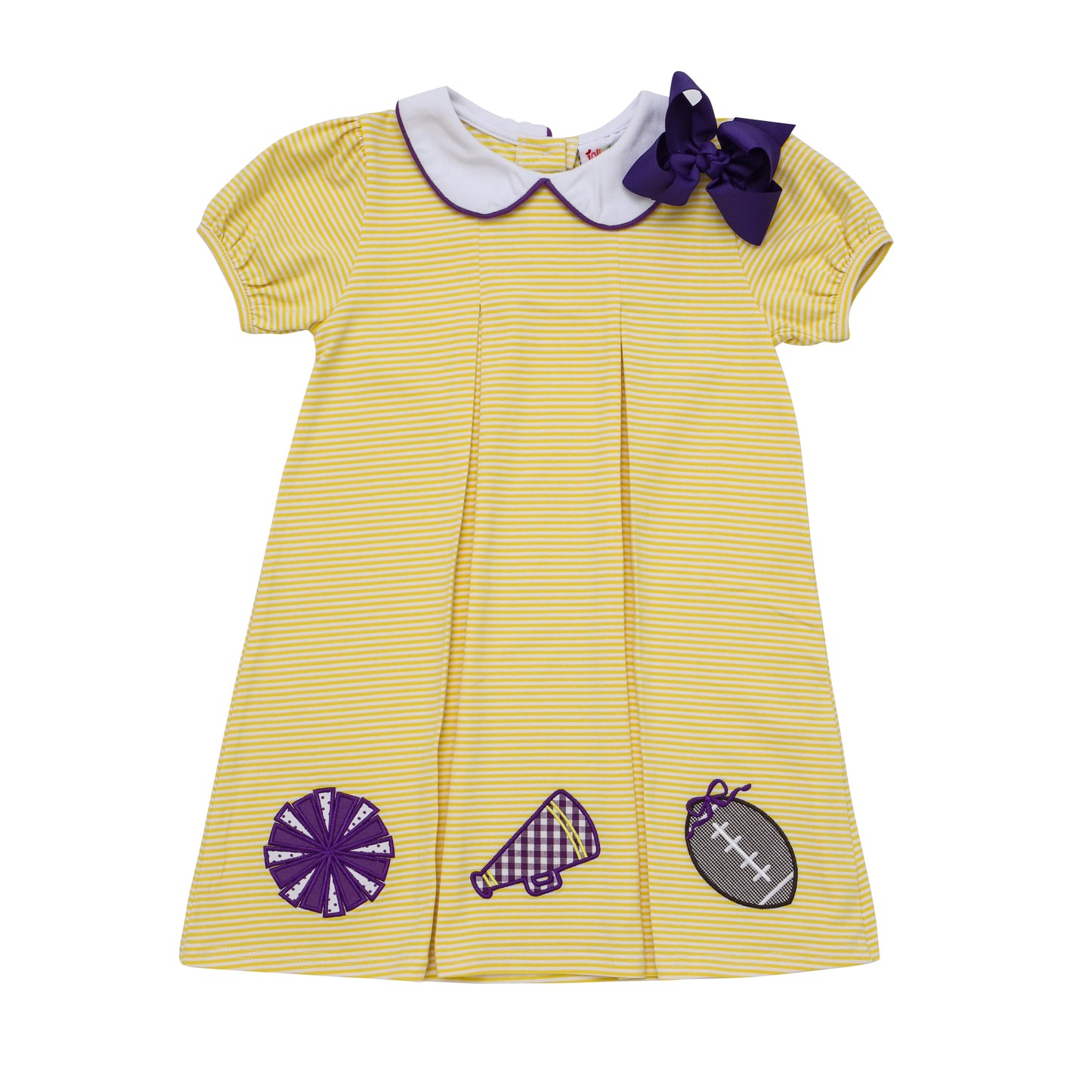 Applique Girls Dress - Purple/Gold