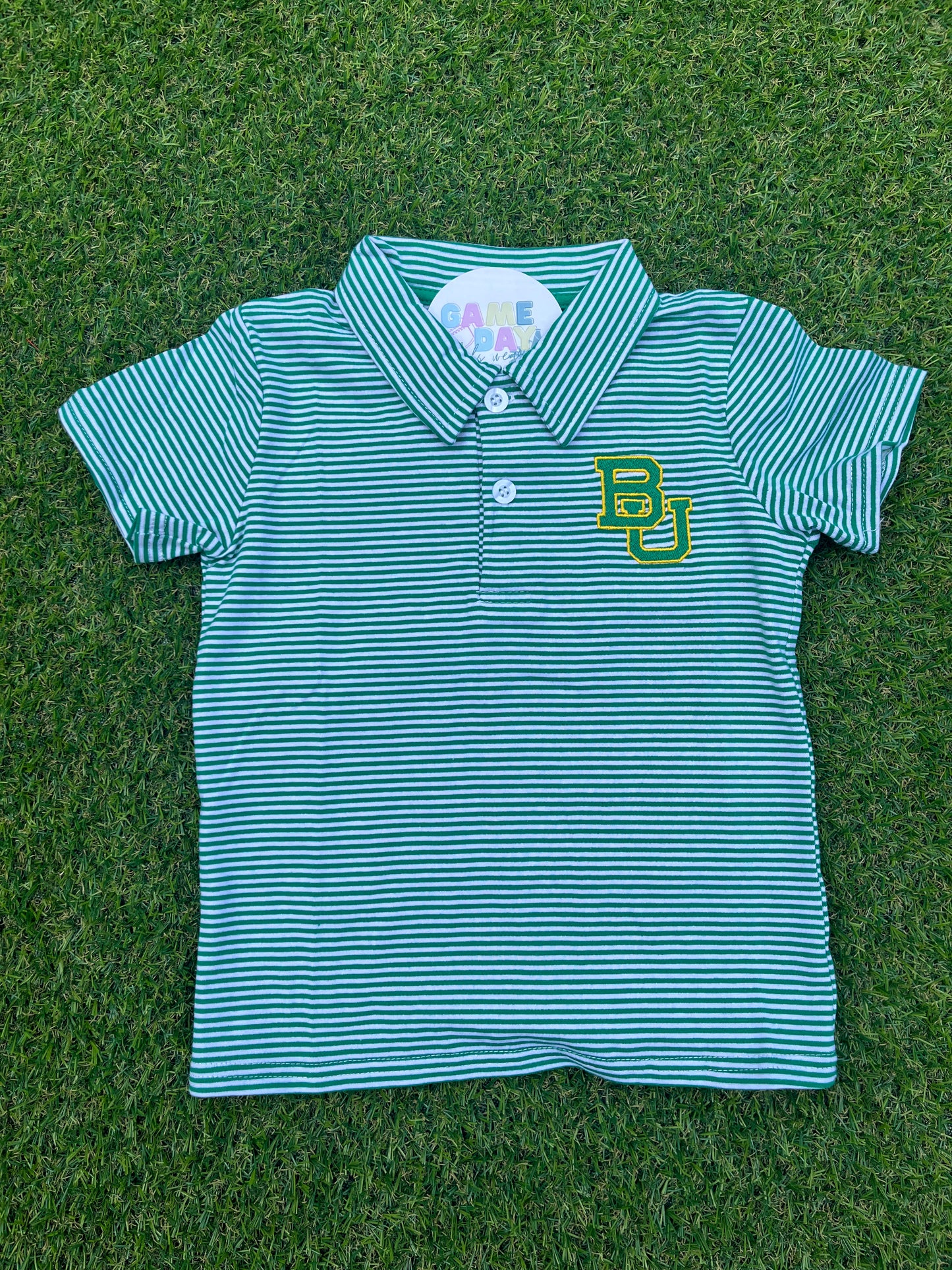 Polo Bears Green Striped Short Sleeve