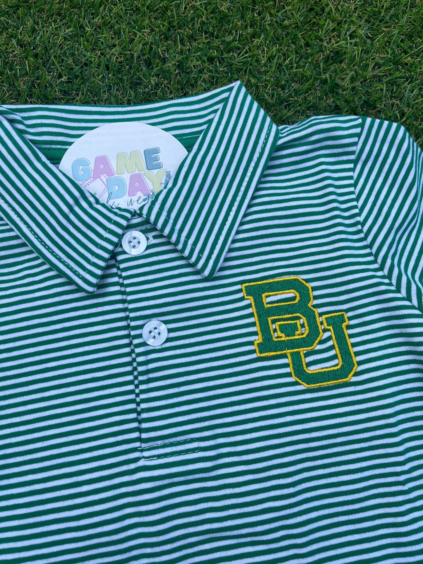 Polo Bears Green Striped Short Sleeve
