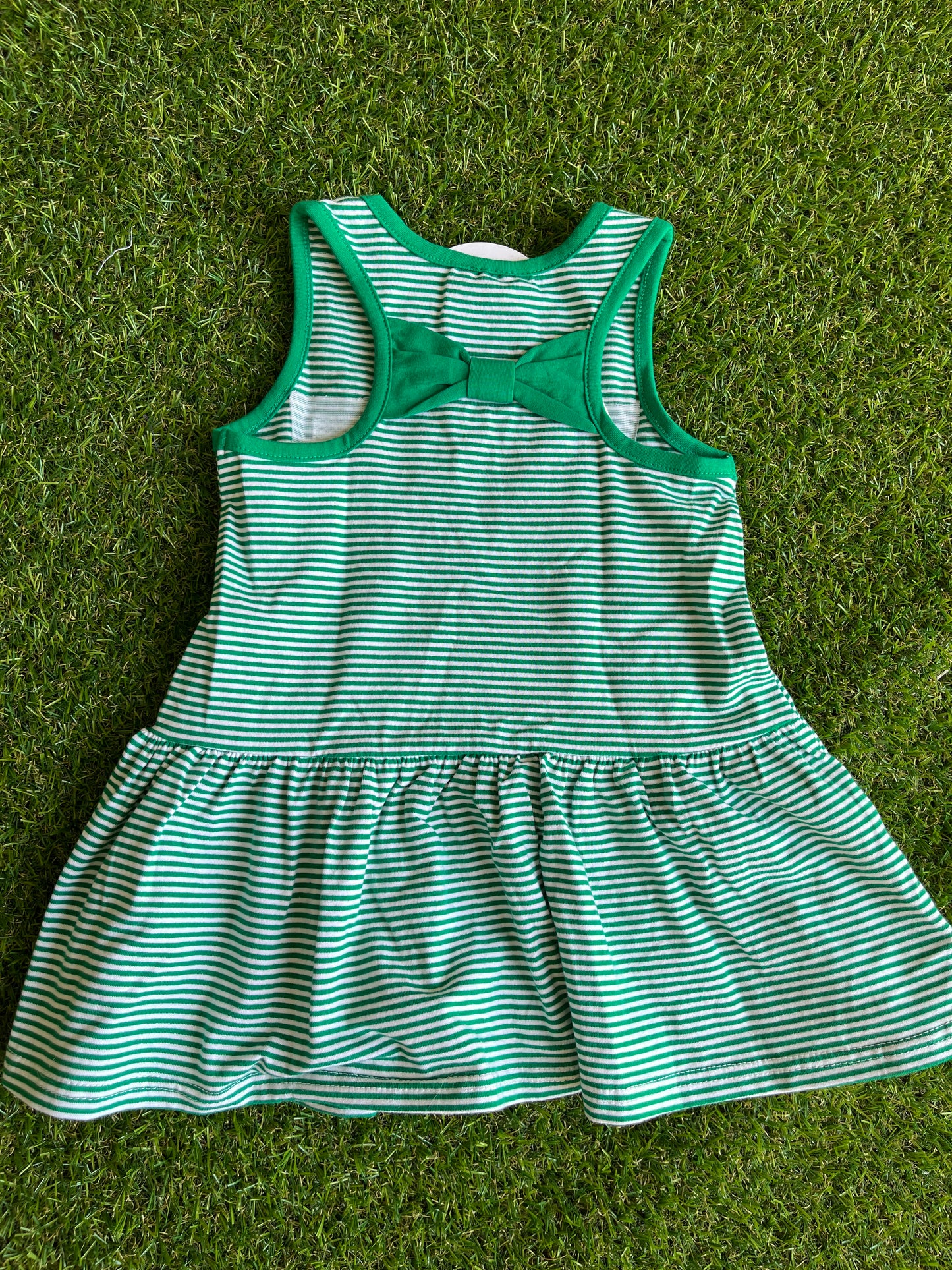 Sleeveless Bow Back Dress- Green with Sic Em