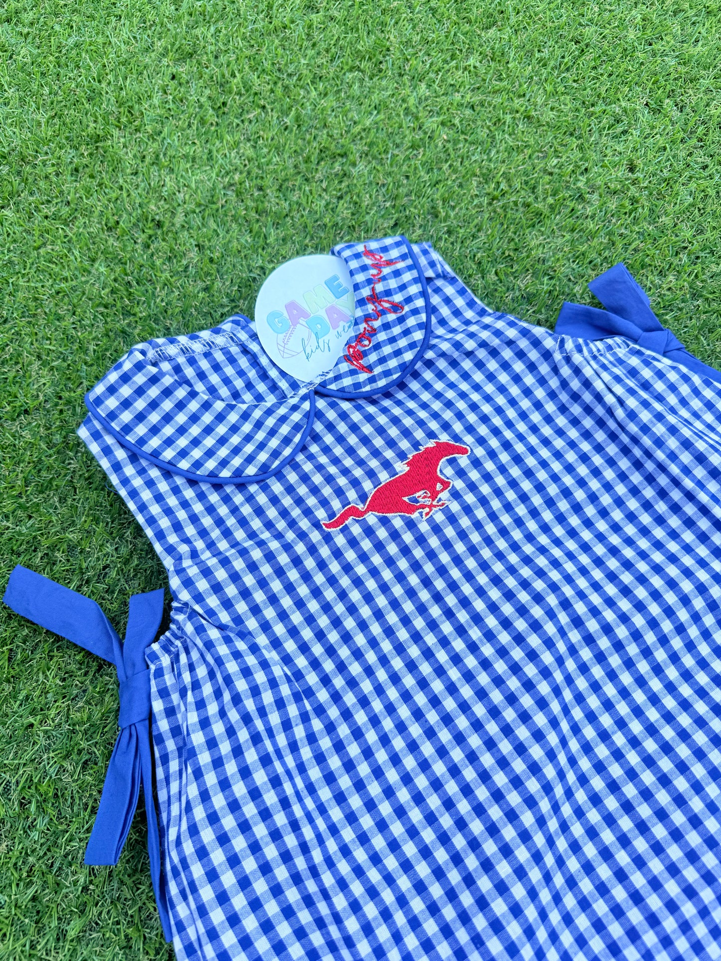 Gingham Pony Up sleeveless dress