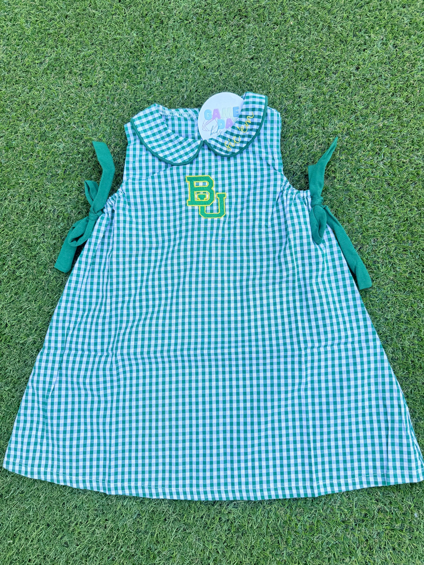 Gingham Sic Em sleeveless dress