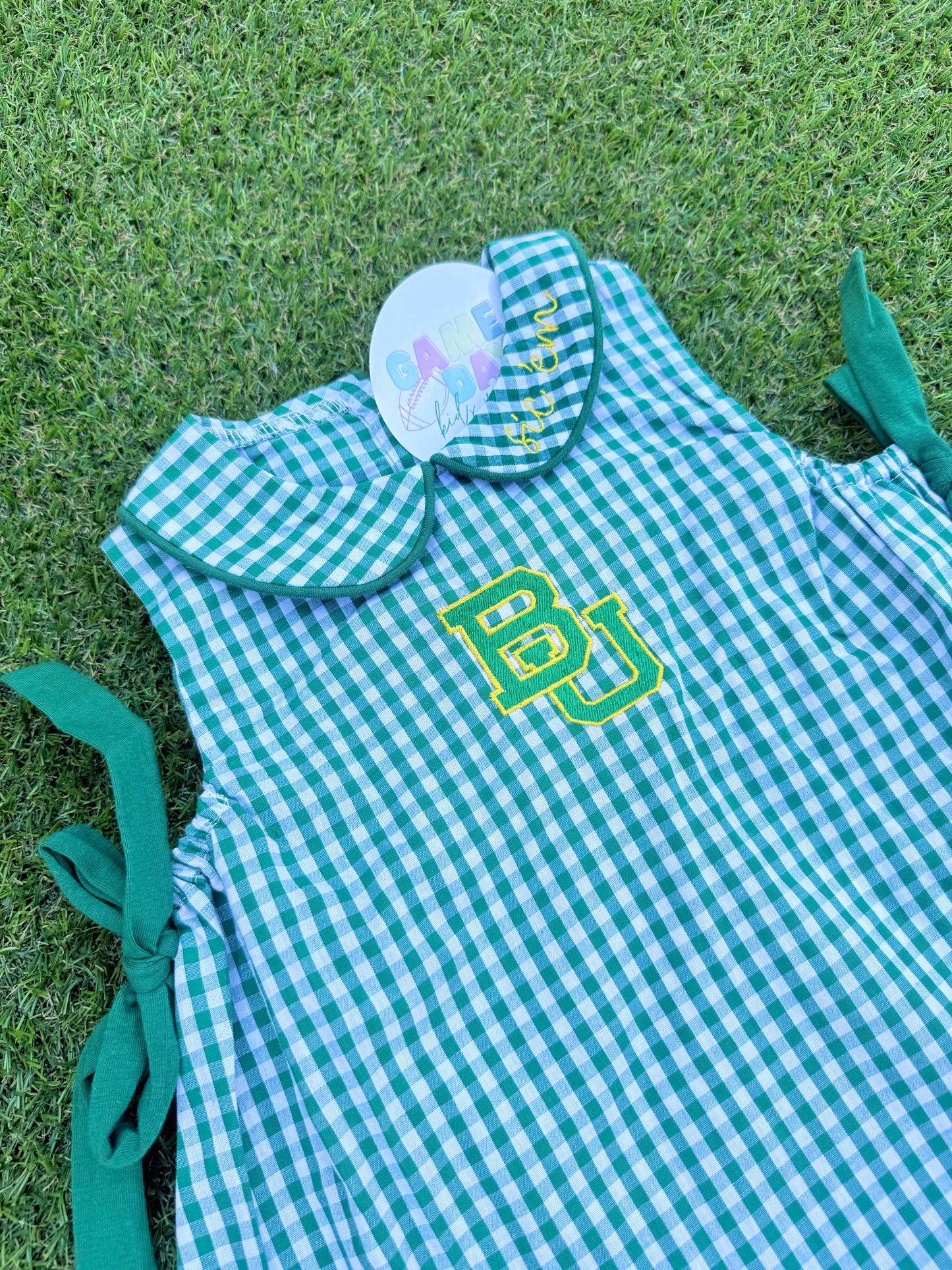 Gingham Sic Em sleeveless dress