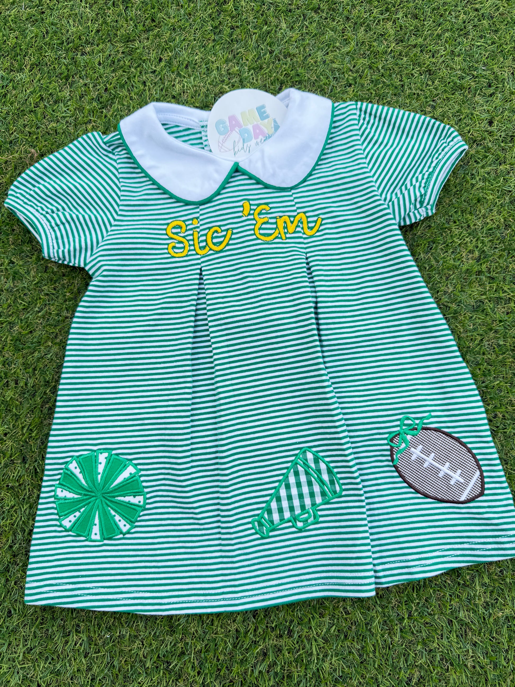 Football Girls Dress - Sic Em Game Day Kids Wear Football Girls Dress - Sic Em Game Day Kids Wear