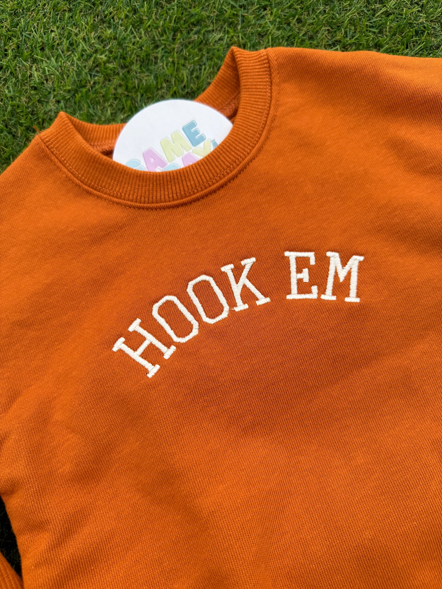Sweatshirt Romper Burnt Orange- Hook Em