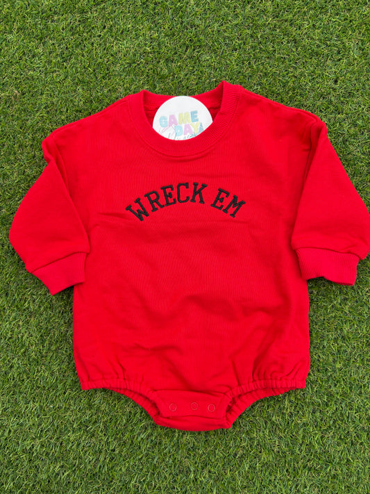 Sweatshirt Romper Red- Wreck Em