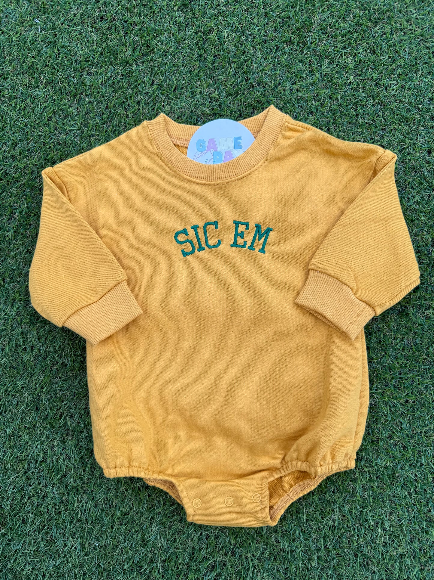 Sweatshirt Romper Gold- Sic em
