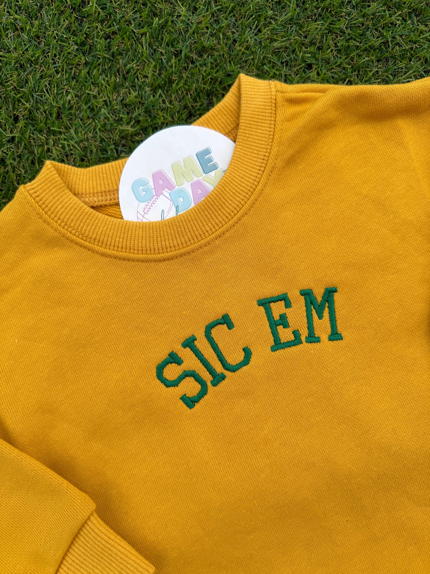 Sweatshirt Romper Gold- Sic em
