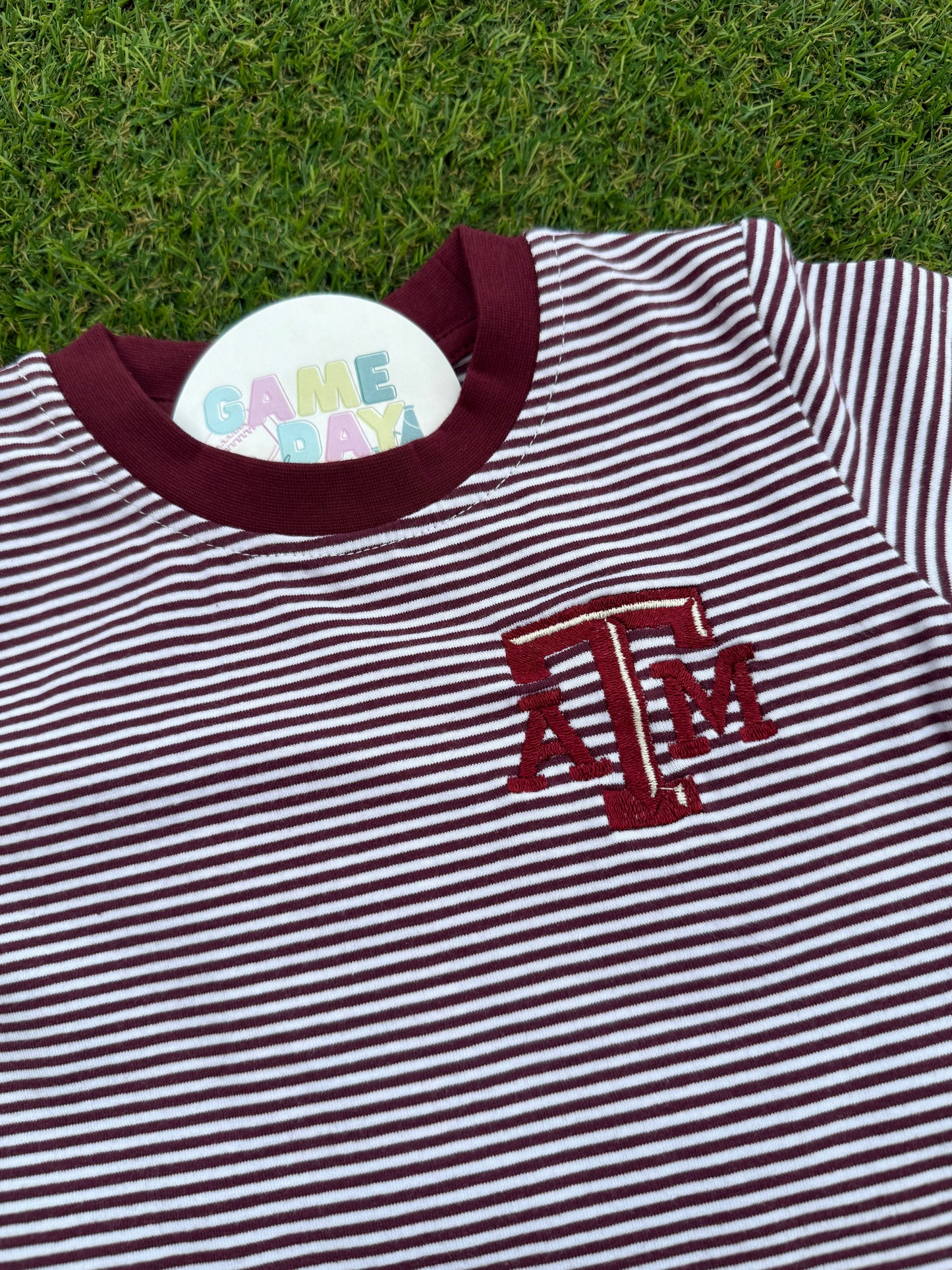 Boys Shirt- Aggie Maroon Stripe