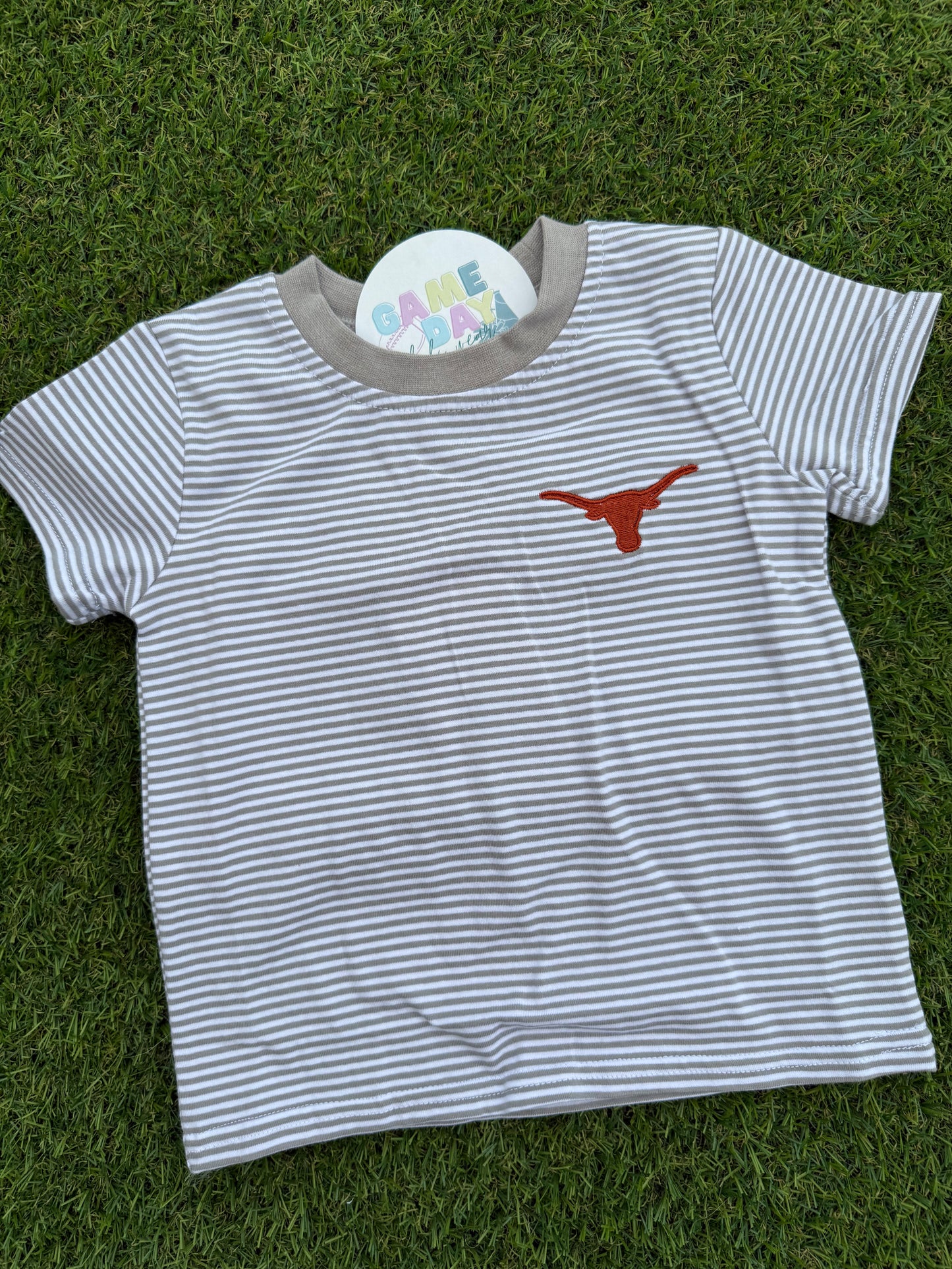 Boys Shirt- Longhorn Gray Stripe
