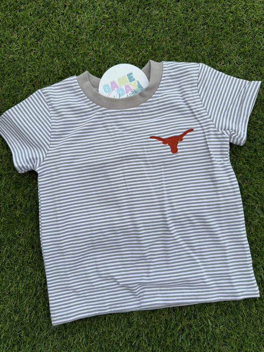 Boys Shirt- Longhorn Gray Stripe
