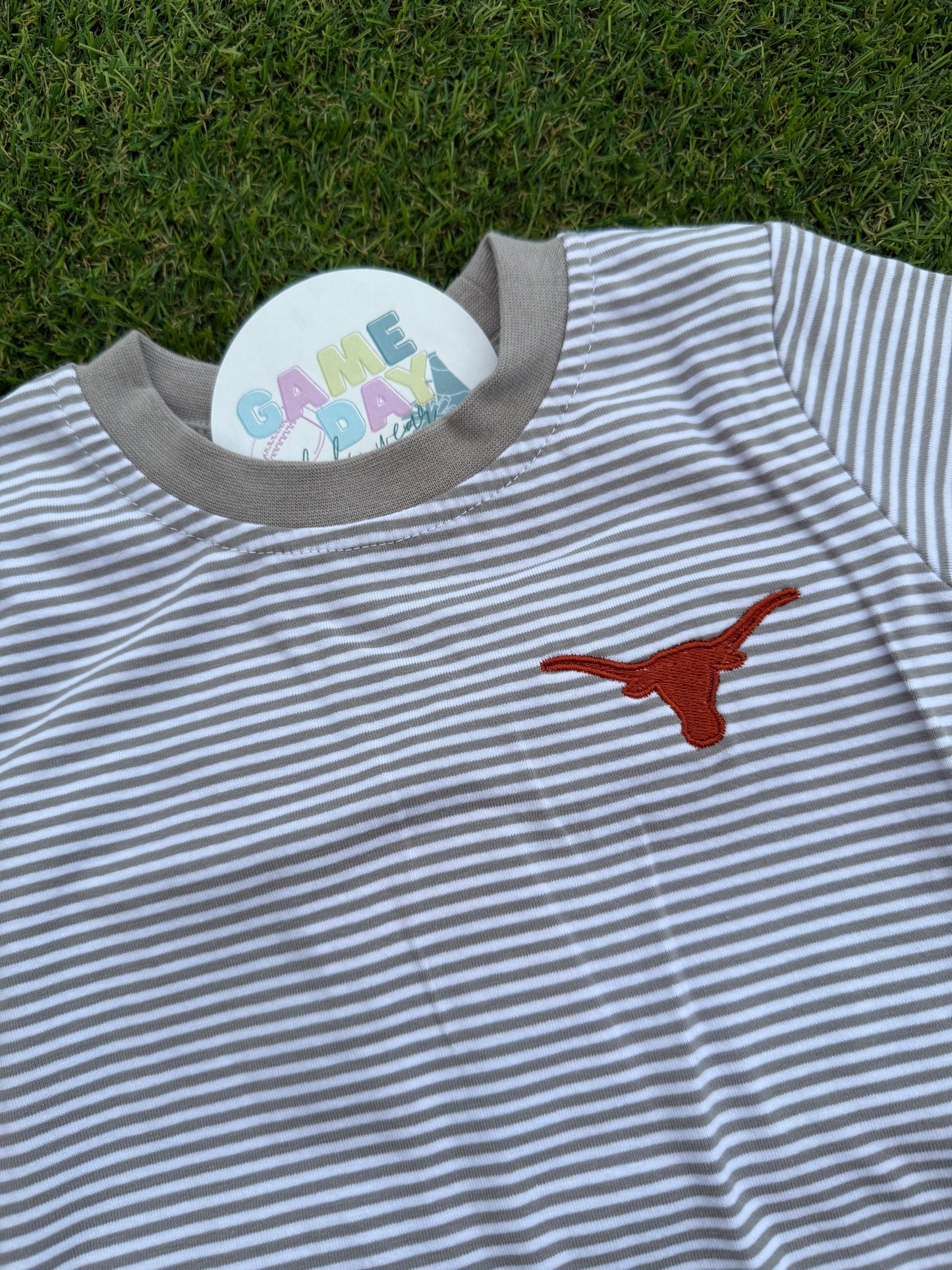 Boys Shirt- Longhorn Gray Stripe