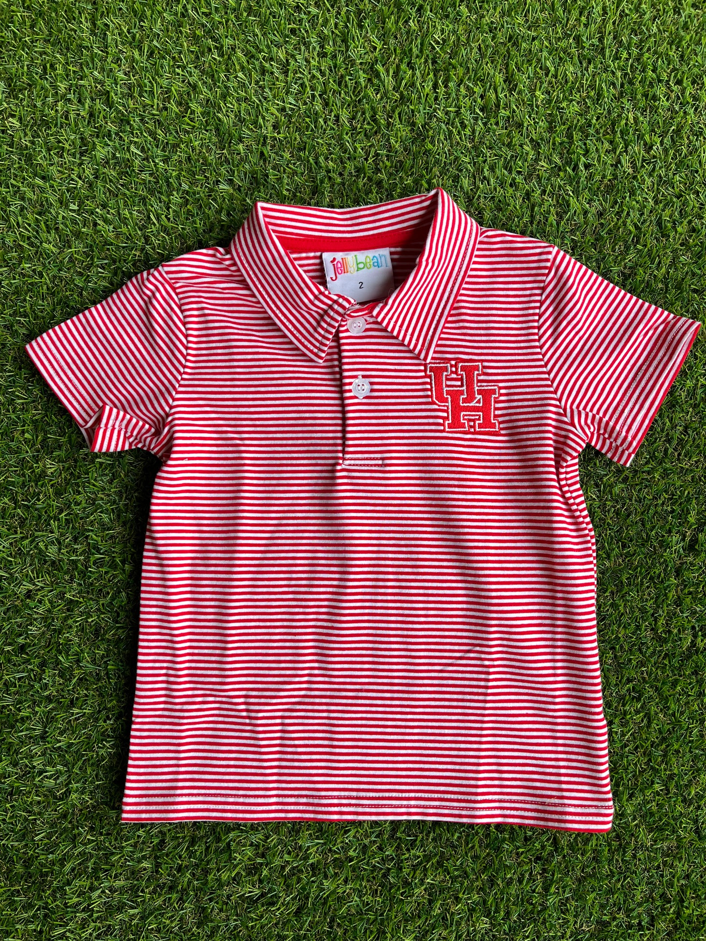 Polo Houston Cougars Striped Short Sleeve