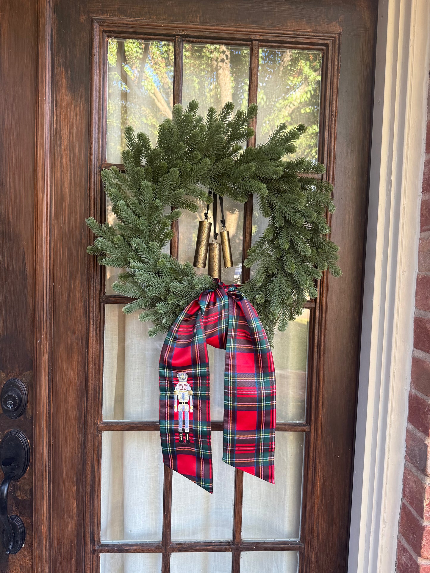 Wreath Sash- Plaid nutcracker