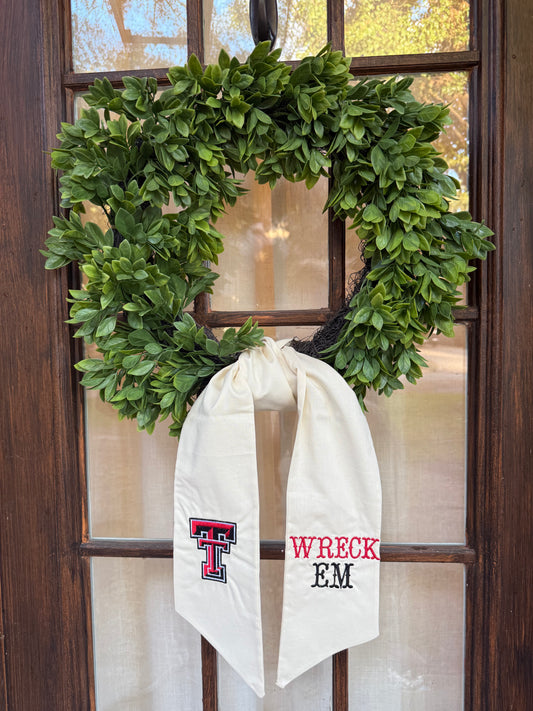 Wreath Sash- Texas Tech