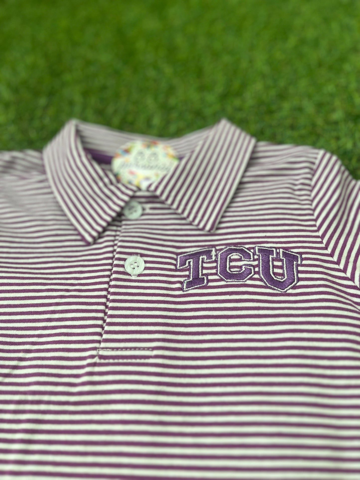 Polo Purple Striped Short Sleeve