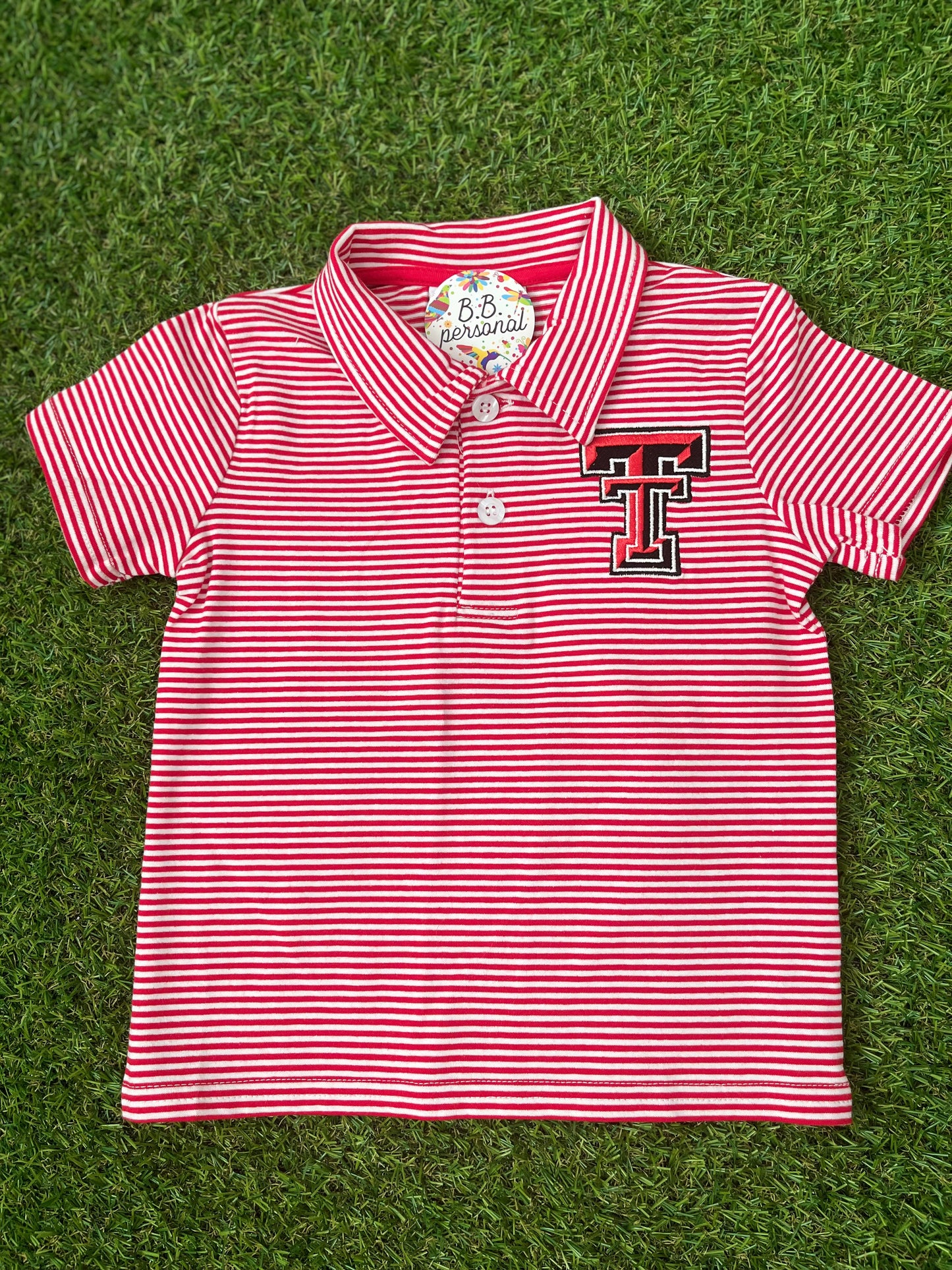 Polo Red Striped Short Sleeve