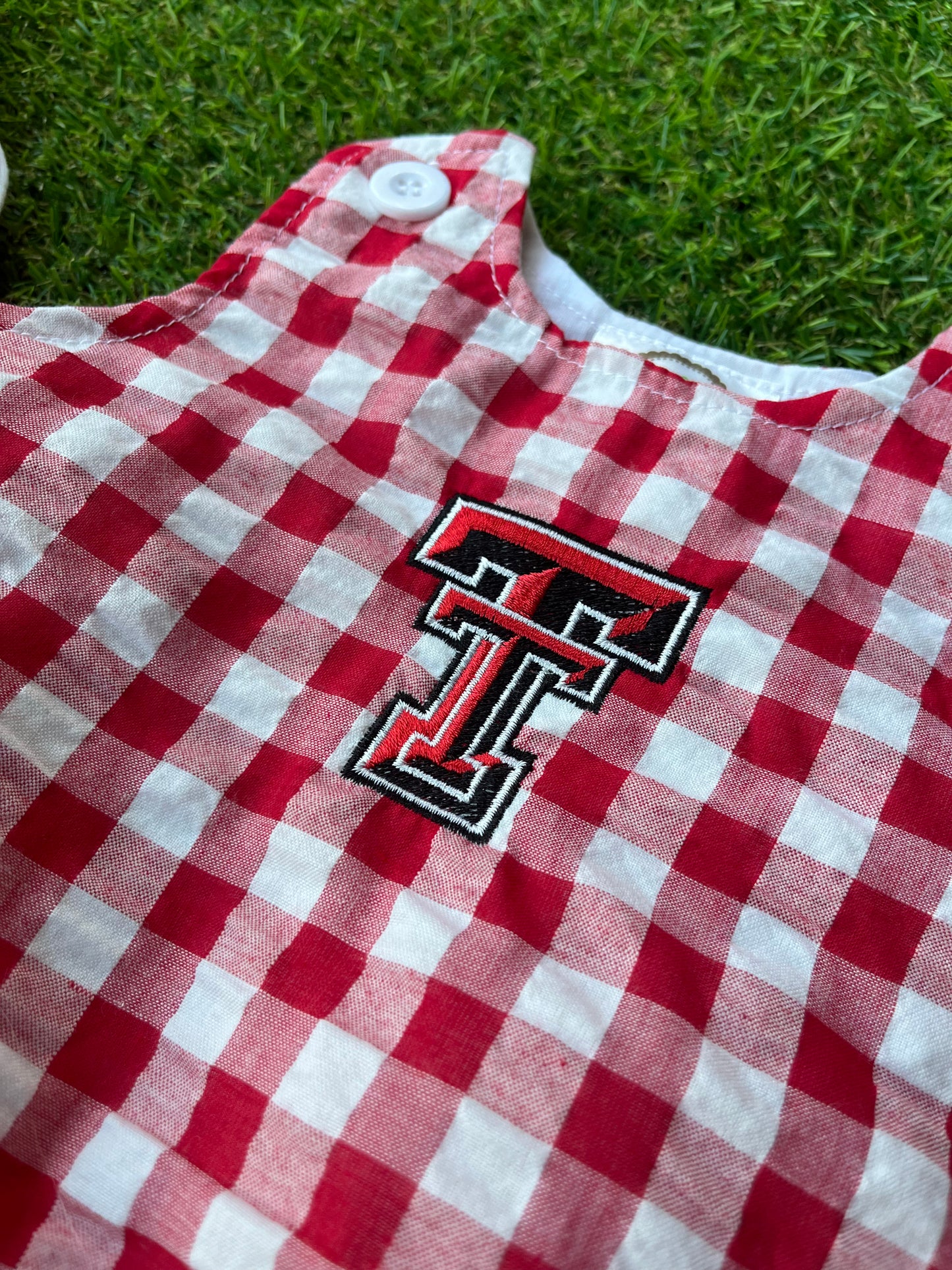 Gingham baby bubble Texas tech