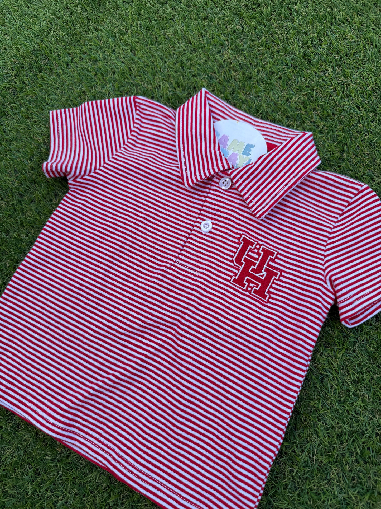 Polo Houston Cougars Striped Short Sleeve