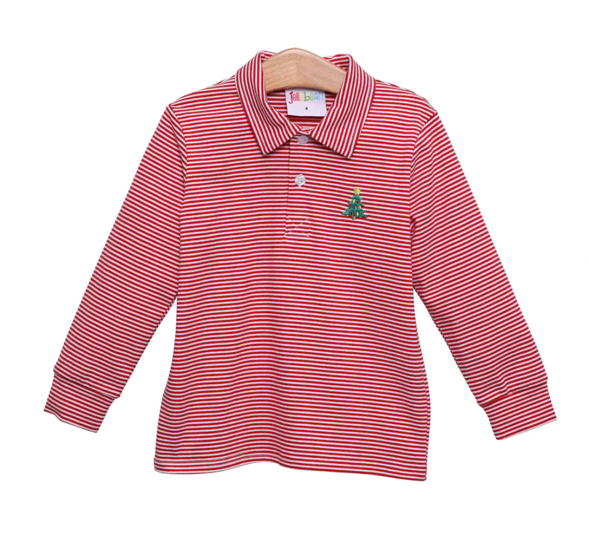 Long sleeve Polo- Christmas tree mini