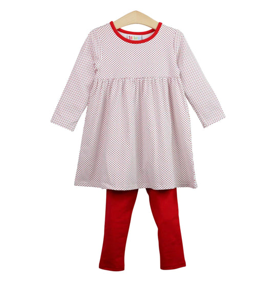 Red Polka Dot Christmas Pant Set