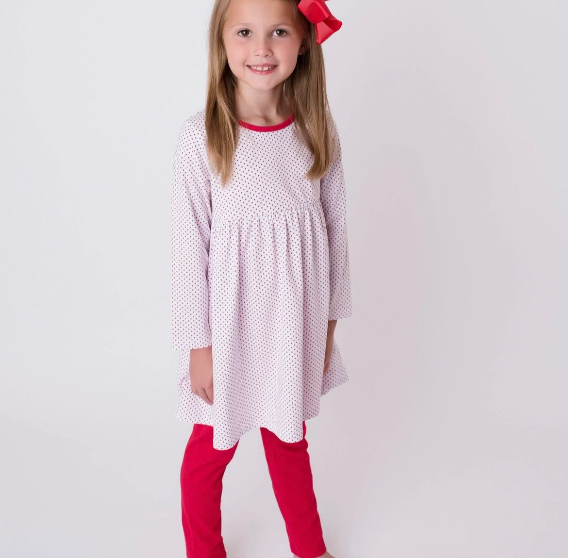 Red Polka Dot Christmas Pant Set