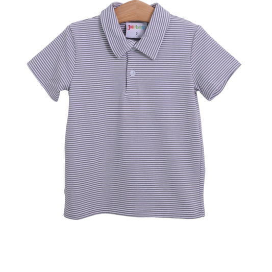 Polo Gray Striped Short Sleeve