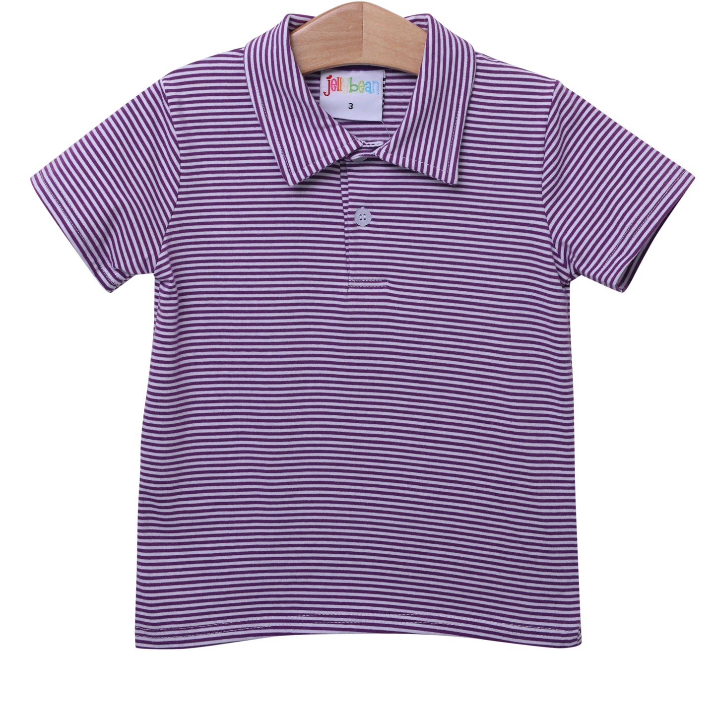 Polo Purple Striped Short Sleeve