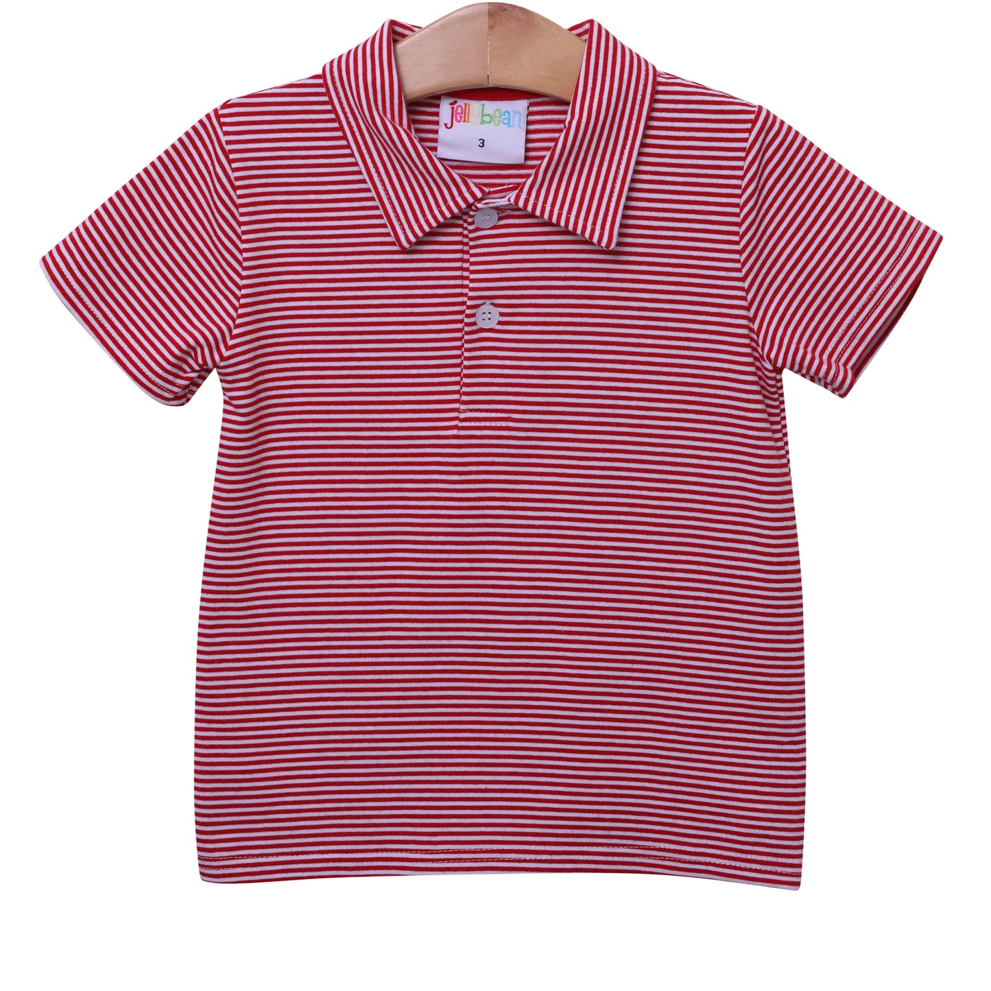 Polo Red Striped Short Sleeve