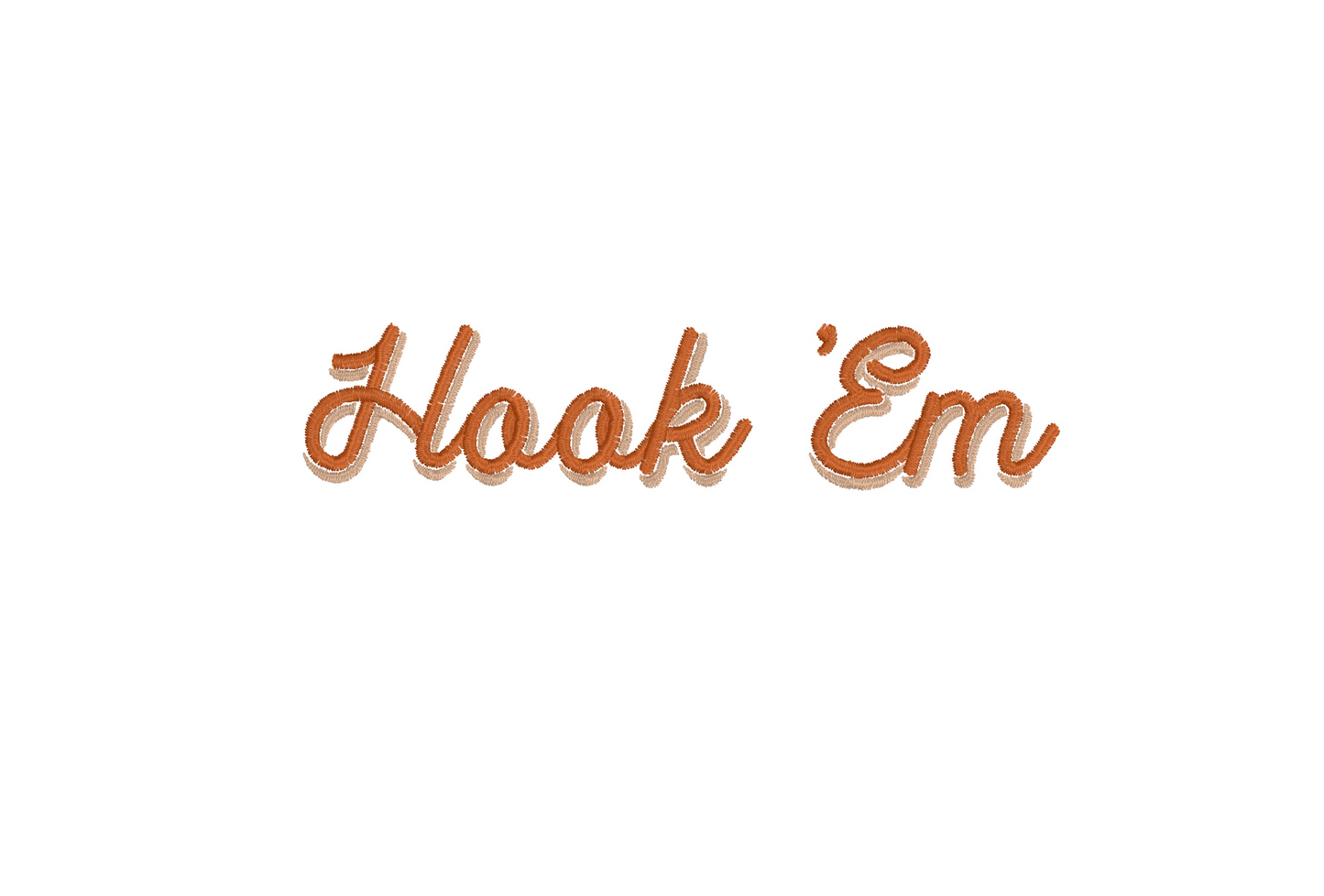 Longhorns- Hook 'Em in double cursive