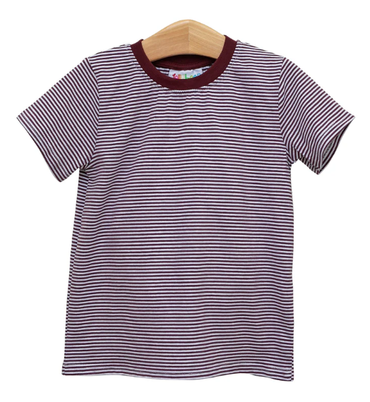 Boys Shirt- Aggie Maroon Stripe