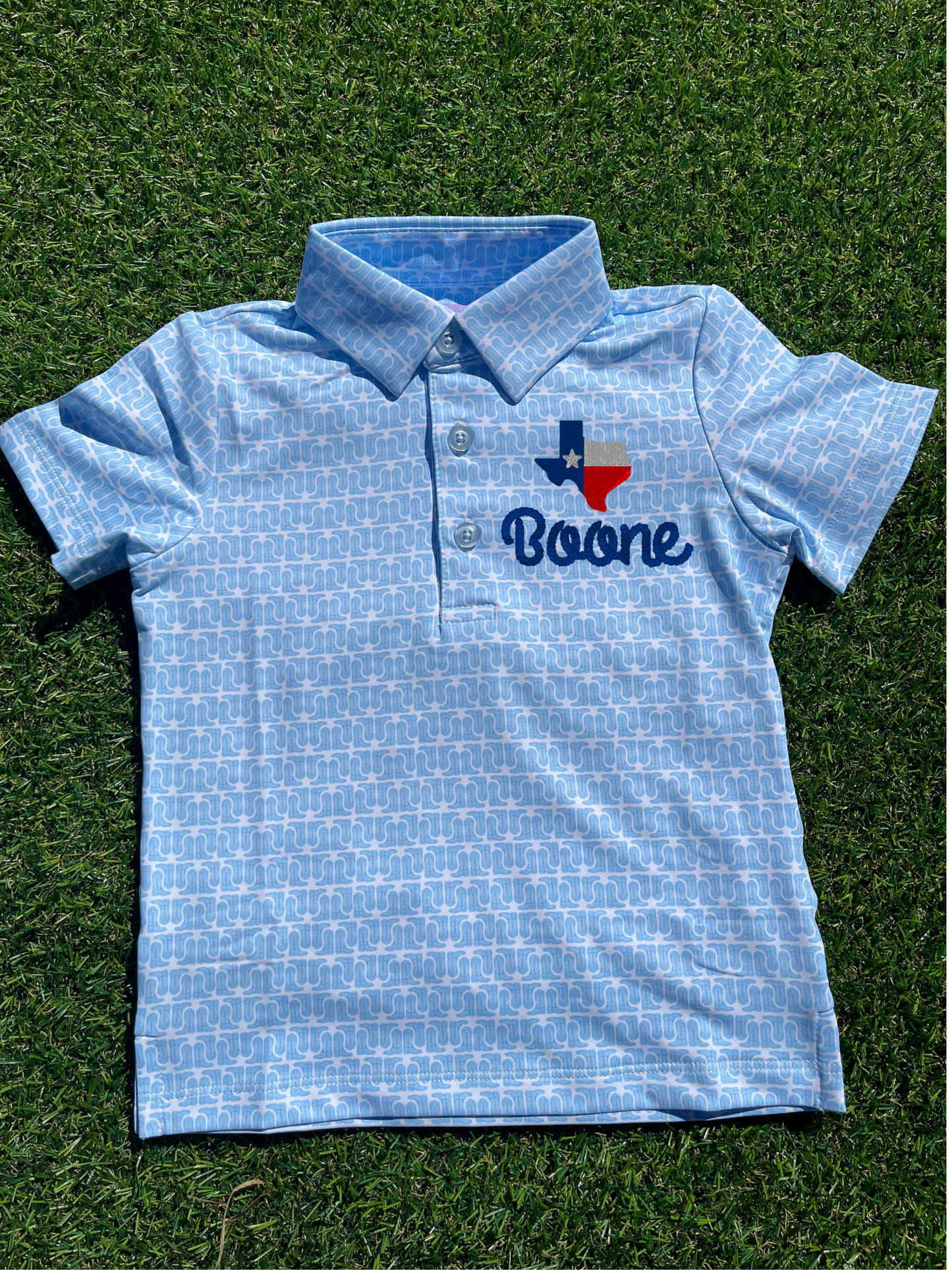 Poppy Kids Co - Blue Boots Polo